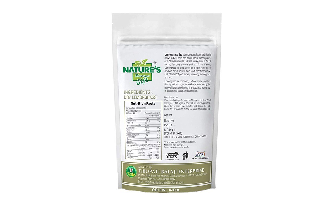 Nature's Gift Lemongrass Tea Cut    Pack  200 grams